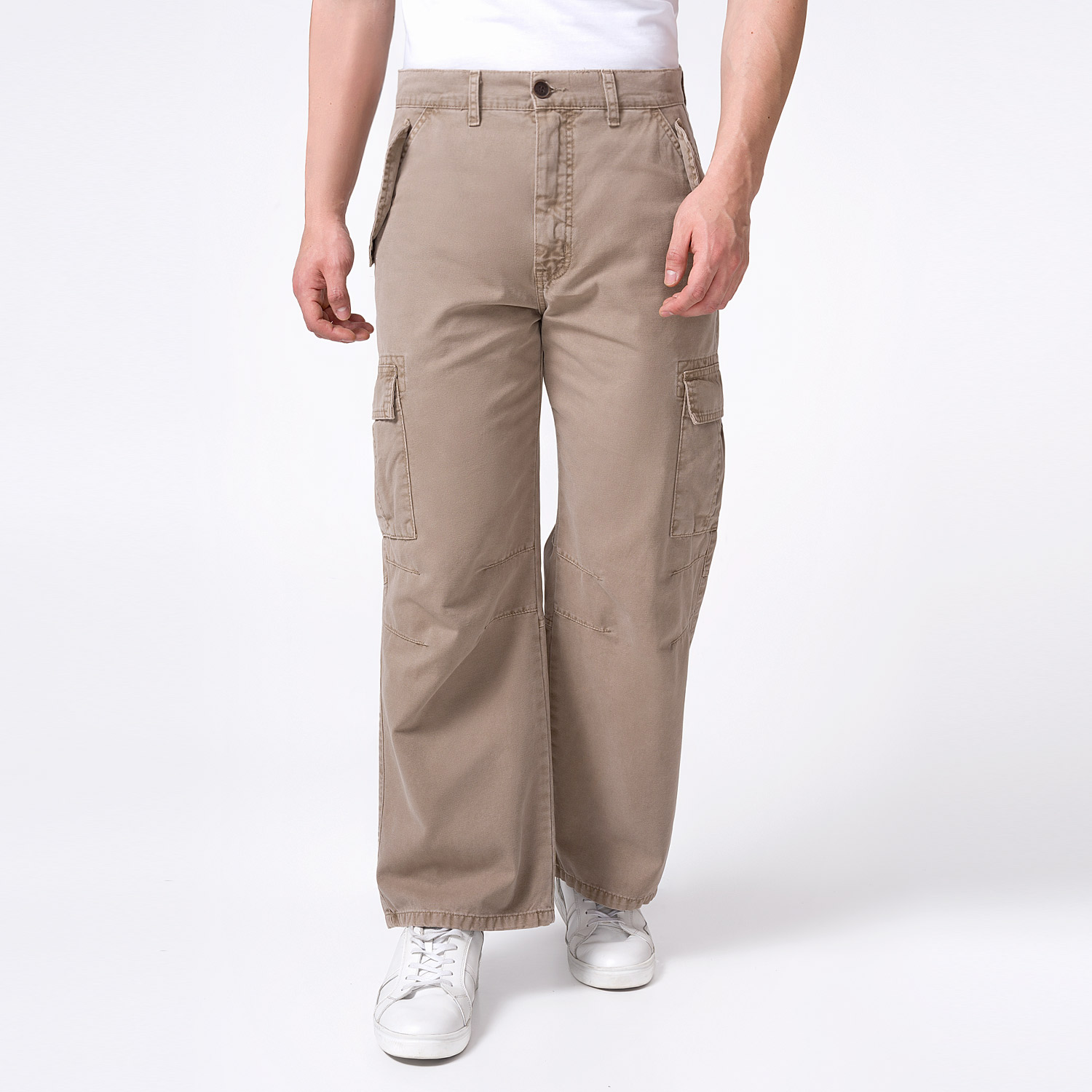 Pantalon Cargo Twill Canvas (Baggy) Junkho Frost Cocoa Pionier