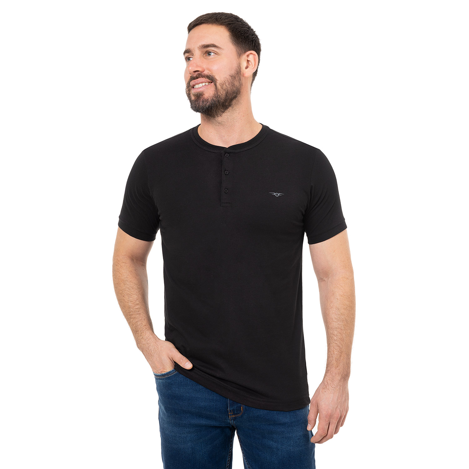 Polo Jersey M/C Slim Fit Rhet Negro Pionier