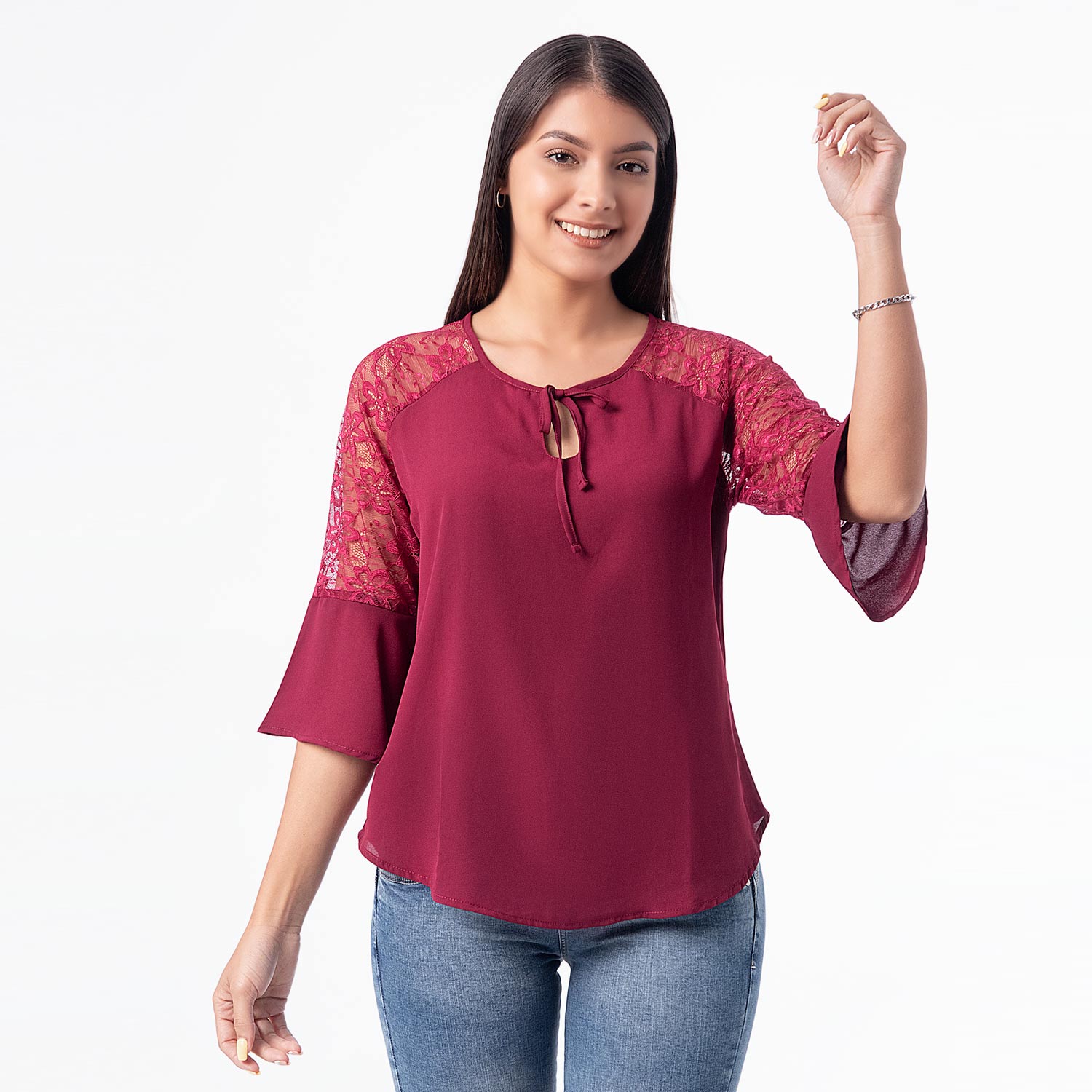 Blusa Gasa Noelyts Guinda |