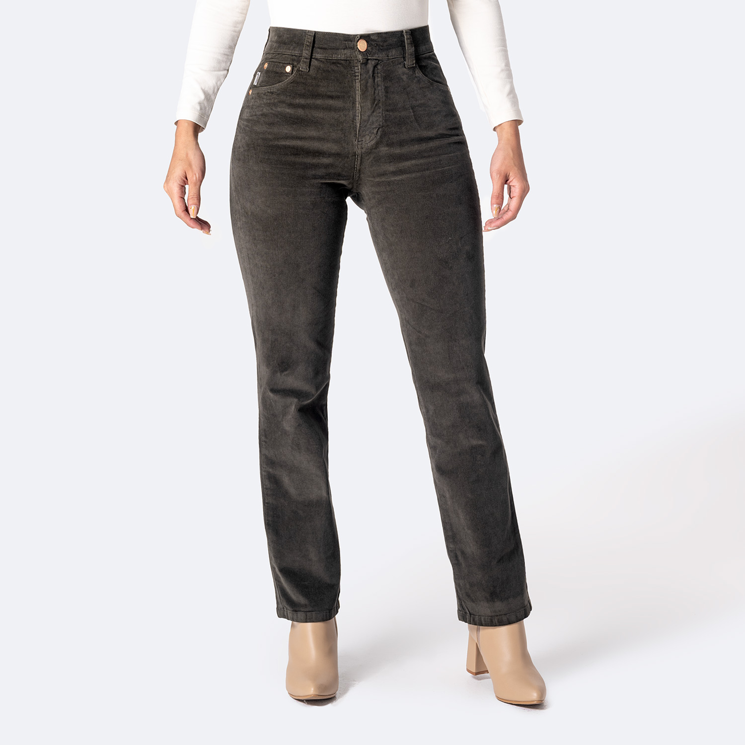 Corduroy Pantalon Recto Para Dama Nuevo Estilo De Las Mujeres De