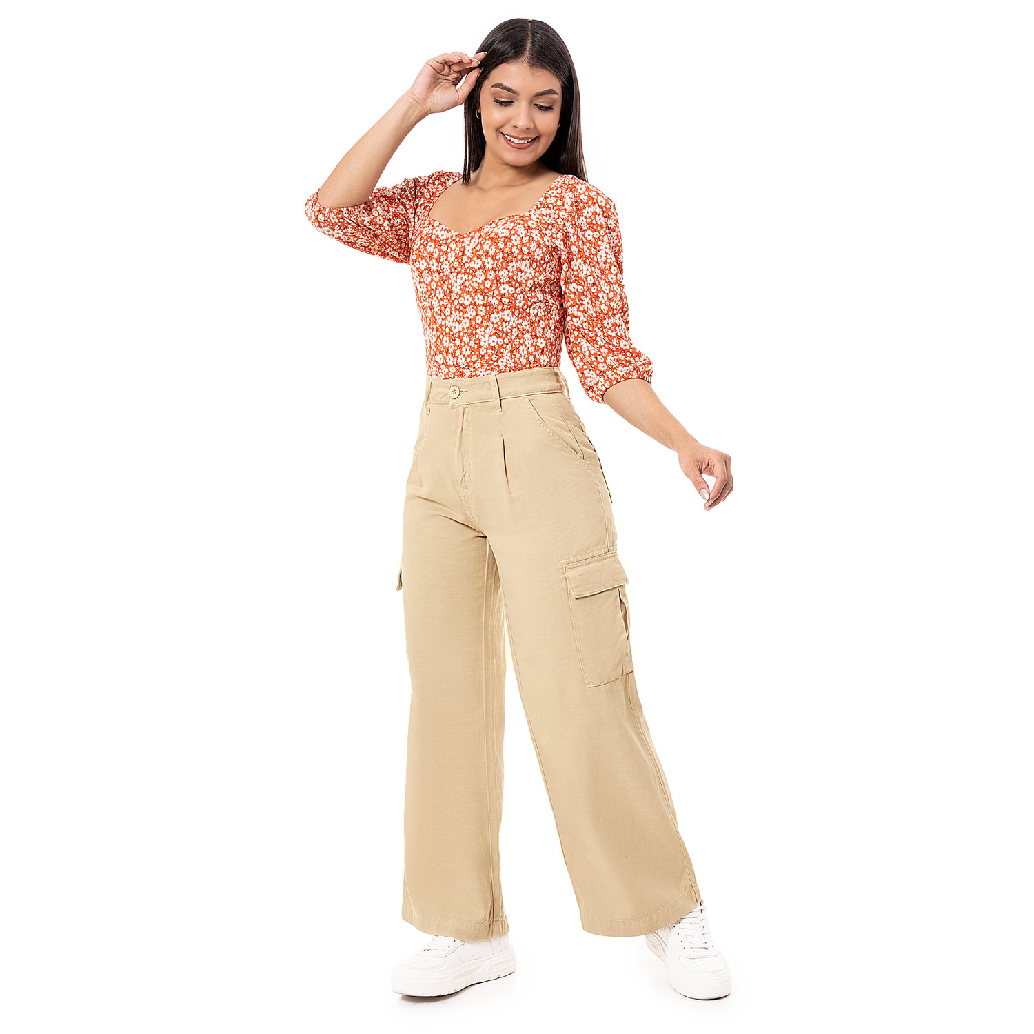 Pantalon Cargo David Taylor Homme – 36x29 – Beige – Confort élastique