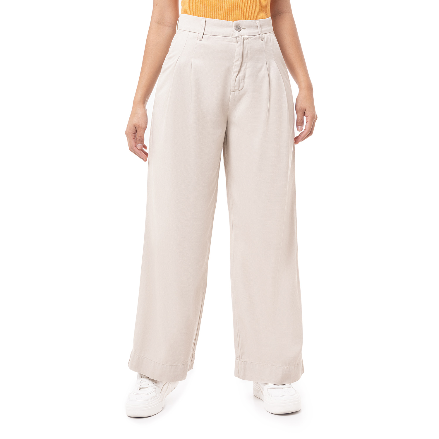 Pantalon color arena mujer hotsell