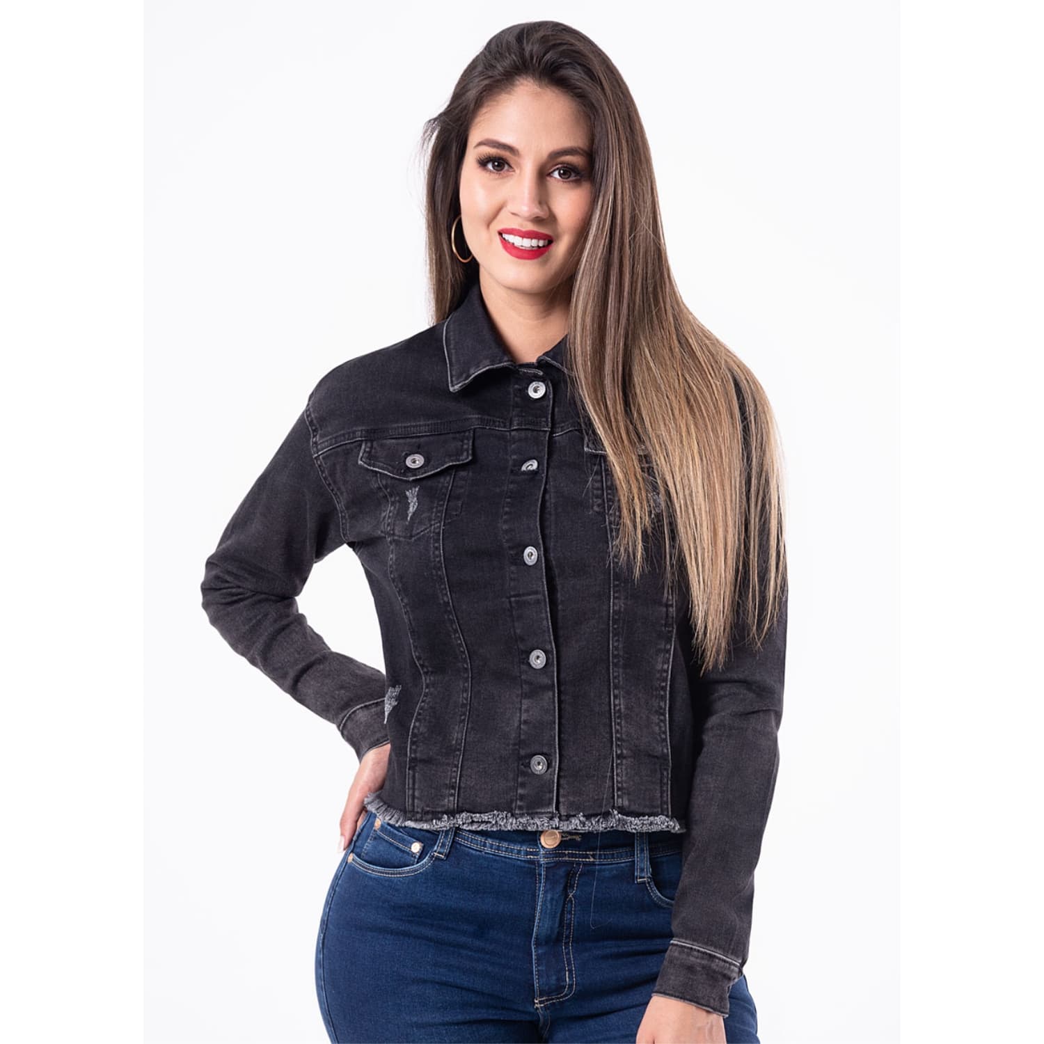 Casaca Jean Stch. Haelyn Stone Black | Pionier