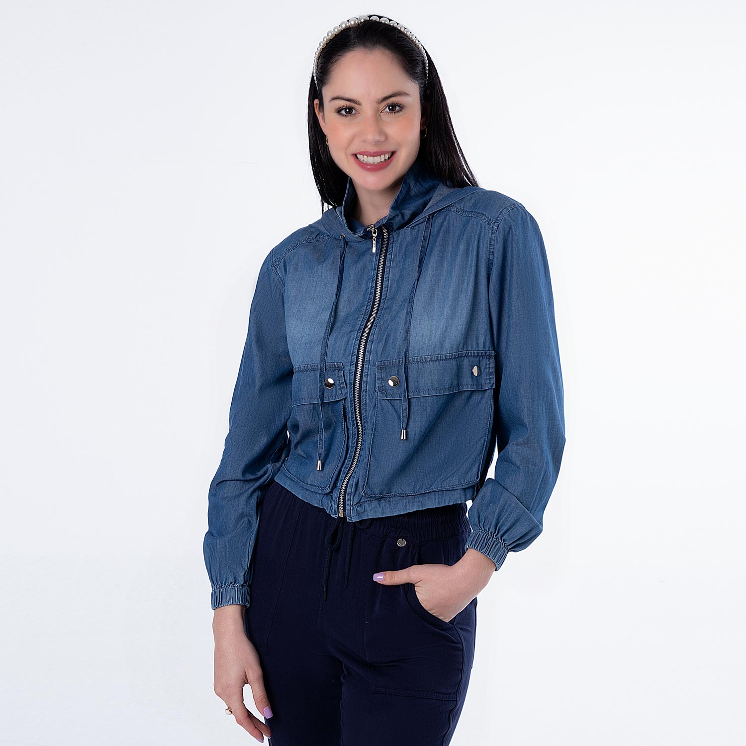 Casaca Jean Light C/Cap Karleim Cristal H.B | Pionier