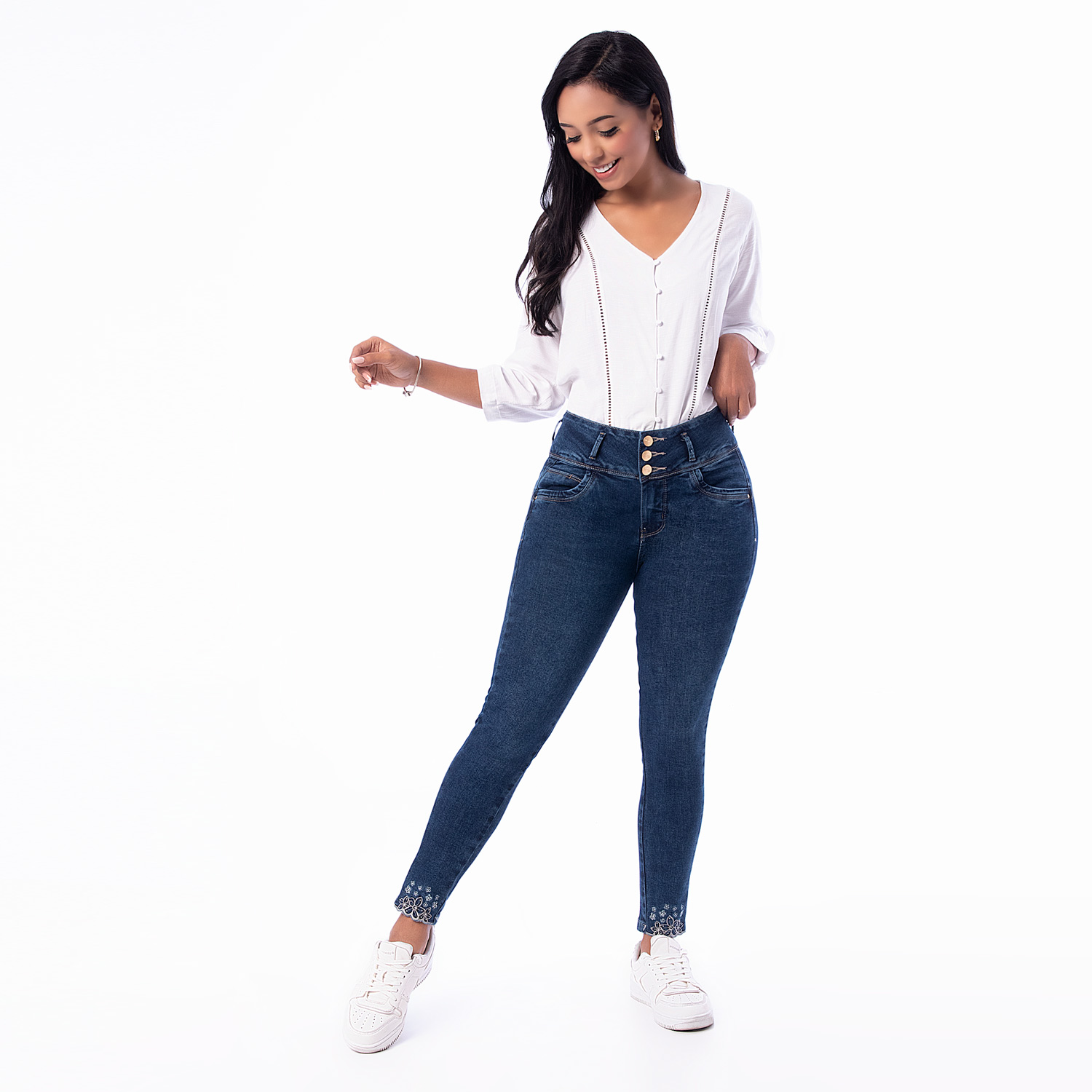 Pantalon Cargo BIZZBEE En Jean Bleu - Taille W34 L81, Occasion En Parfait état