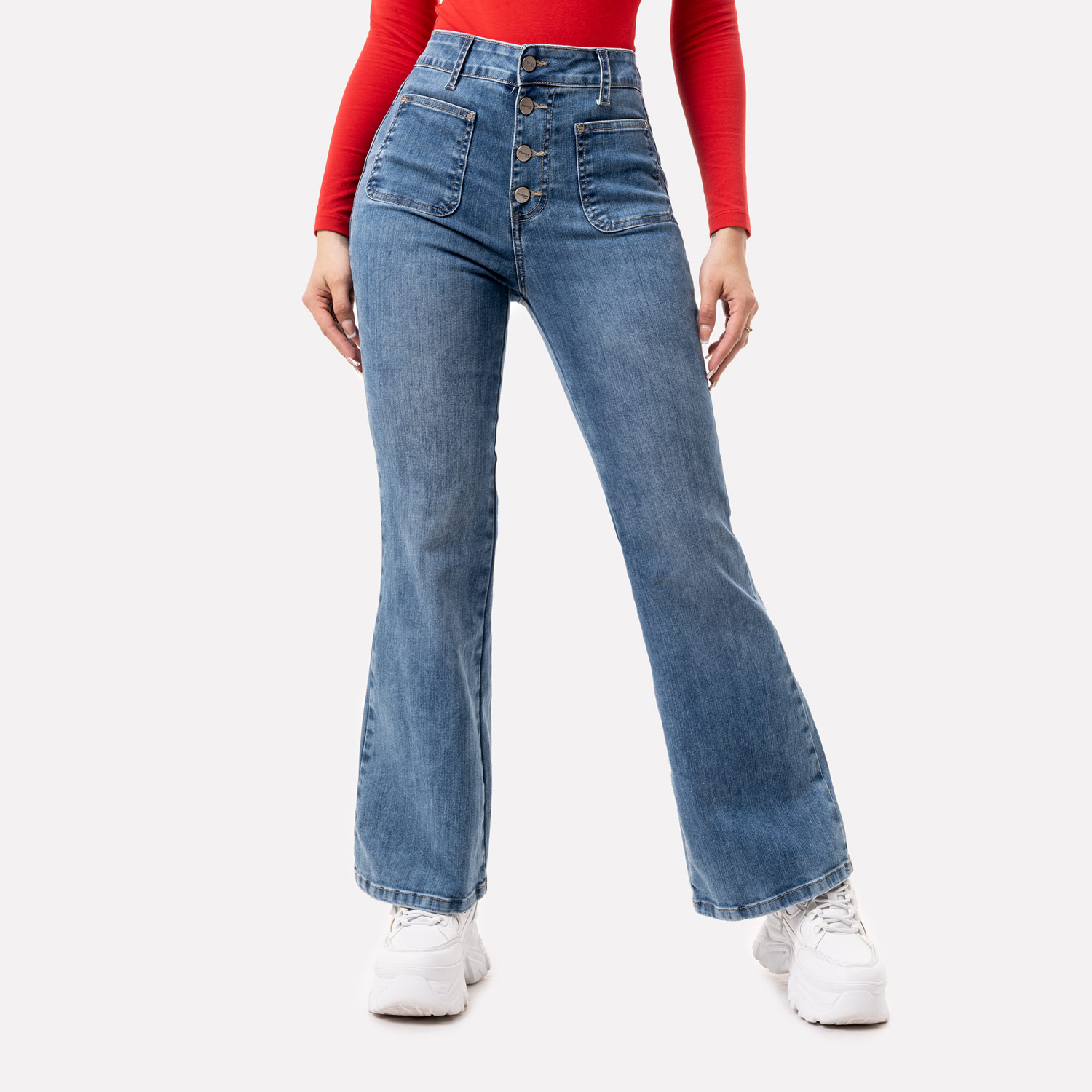 Flare Jean Pionier Para Mujer Pantalon Flare Jean Cnt Alizah Total