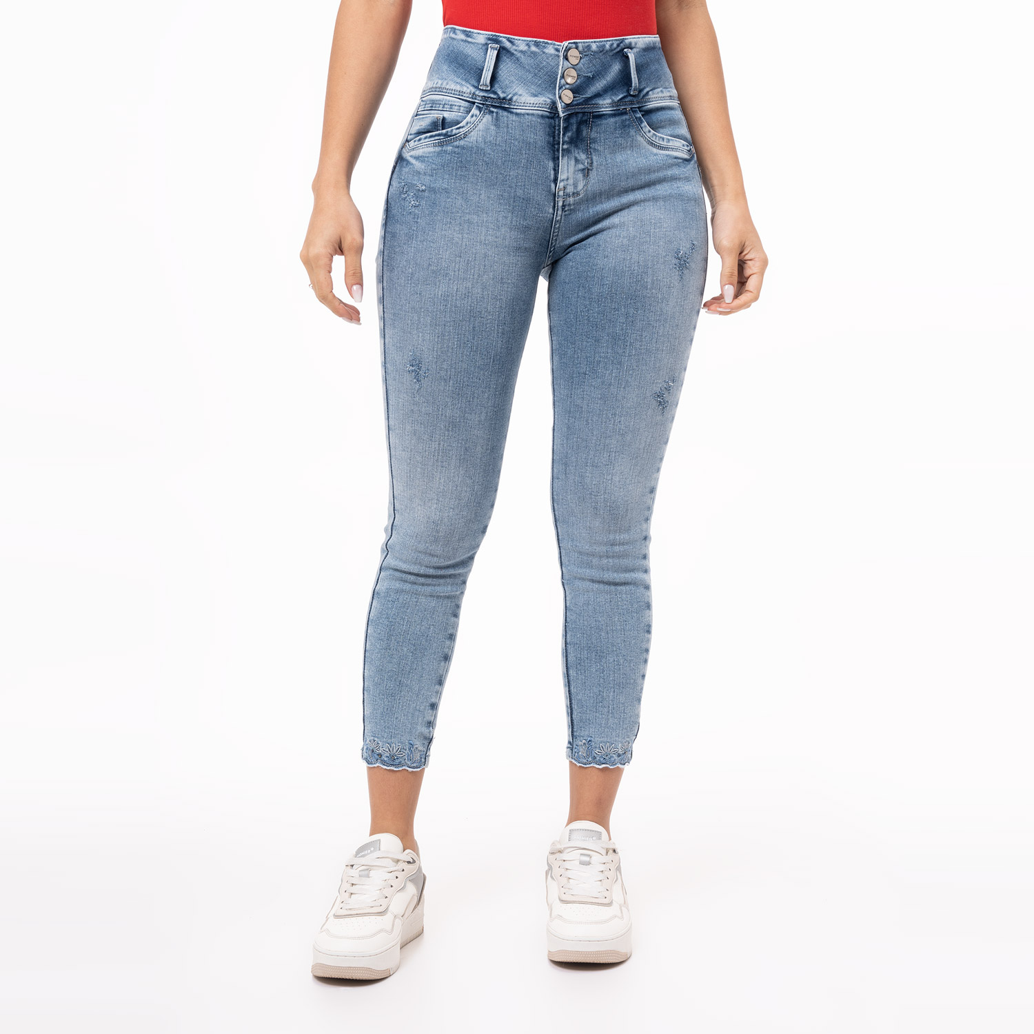 Pantalon Jean High Cnt/Tbl Guiselle Total Bleach Torn Pionier