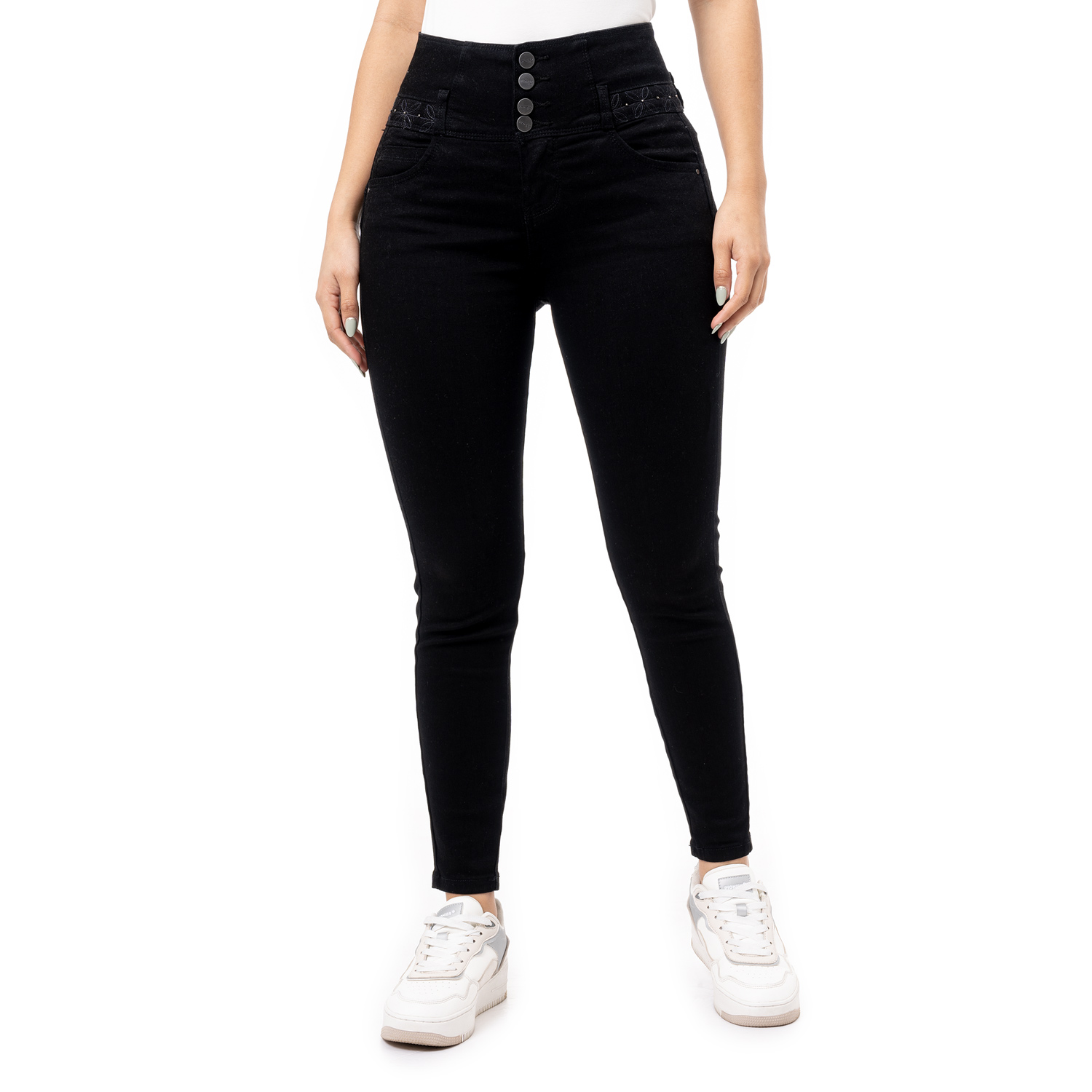 Pantalon Jean High Adelineh Negro Pionier