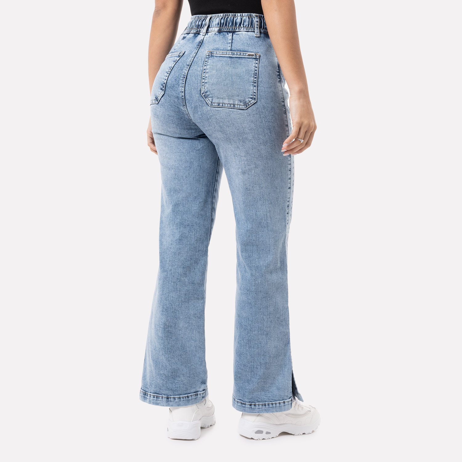 jeans zacatecas outlet de pantalones de mezclilla Pantalon Deportivo Jean (Wide Leg) Brieli Total Bleach Hb