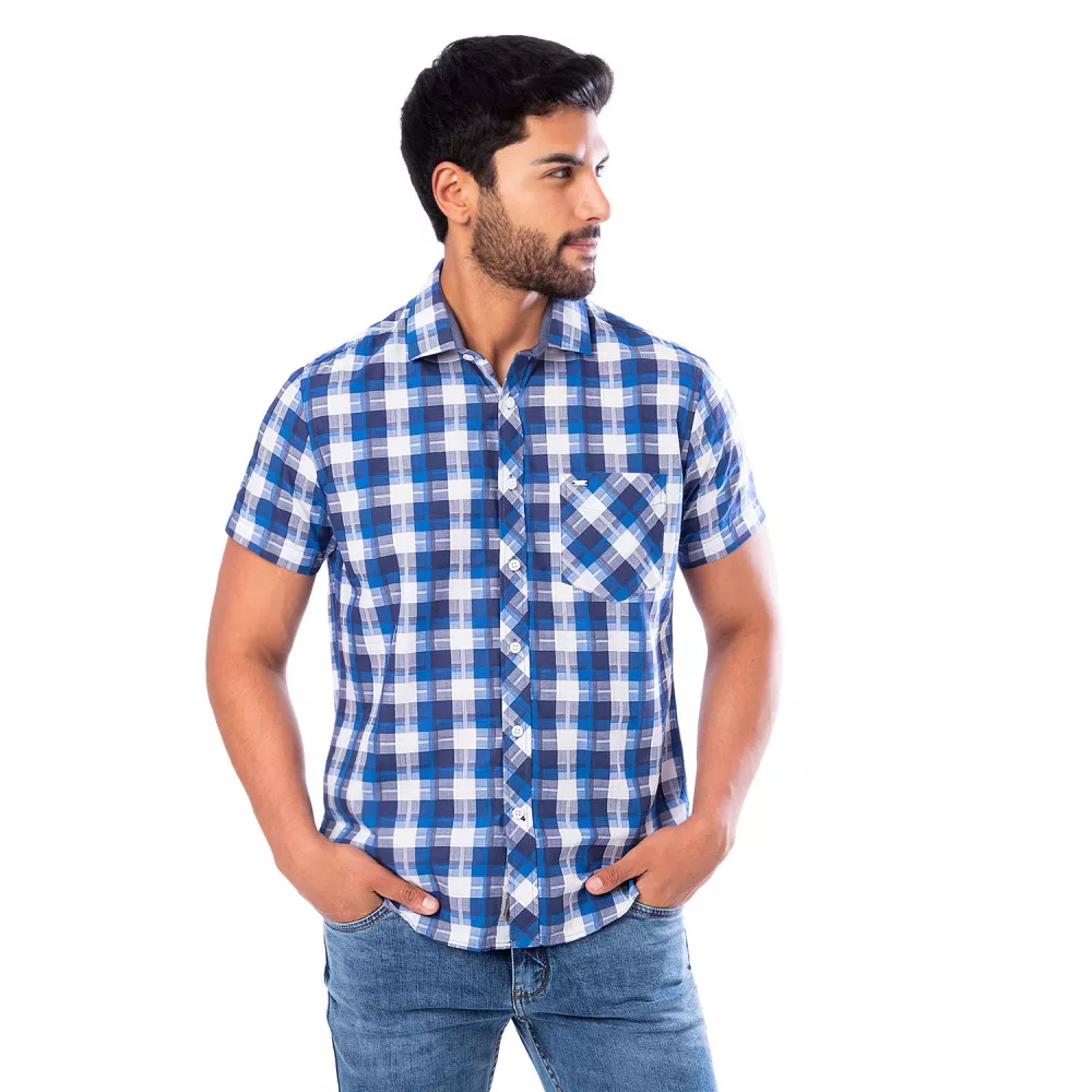 Camisa Cuadros M/C (Reg. Fit) Larsen C-Mc | Pionier