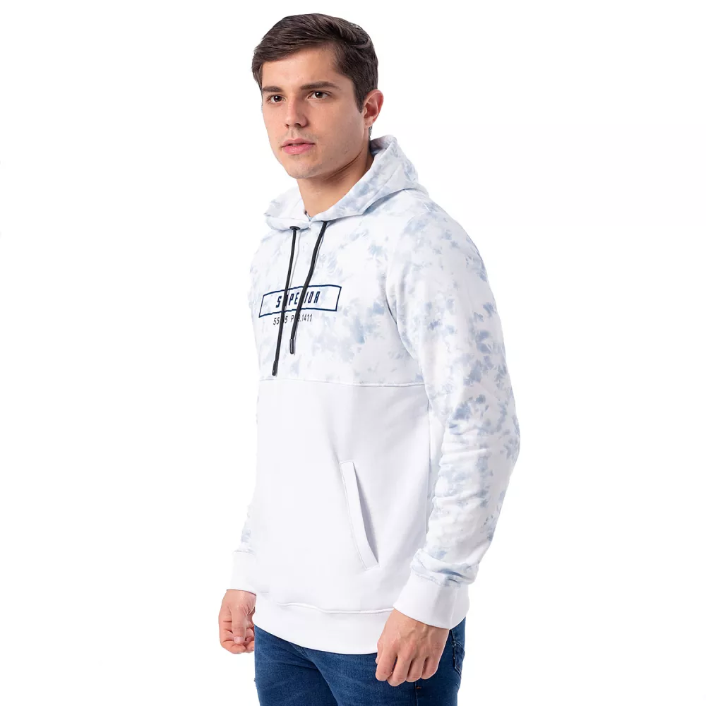 Polera Franela C Cap Regular Fit Petther Blanco Azul Pionier