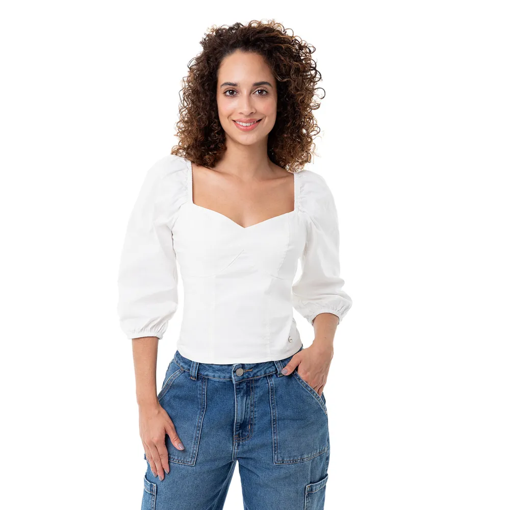 blusa popelina mujer