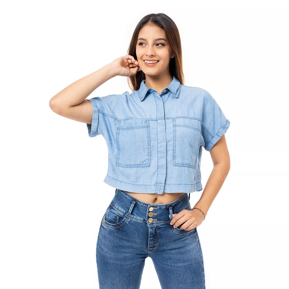 Blusa jean sales